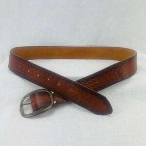 Lopez Camacho Men's Brown Leather Belt - Mexico - Size 38